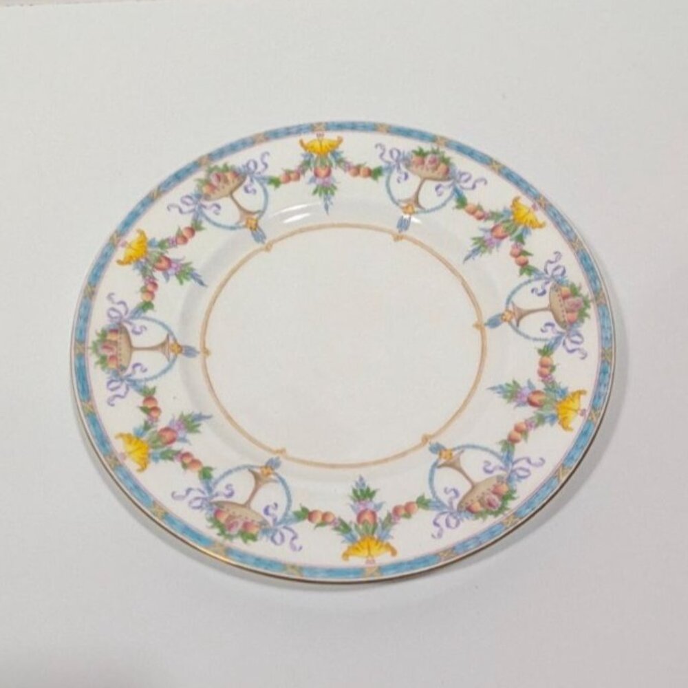 Minton Bone China Dinner Plate Floral Ribbon Vintage Tableware Collectible